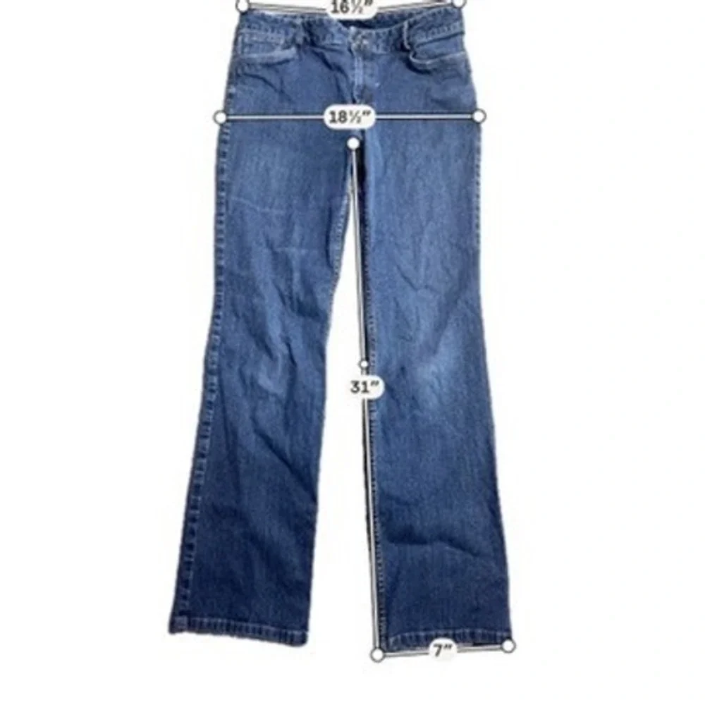 Doncaster Womens Straight Leg Jeans Dark Wash Blue Denim Size 8